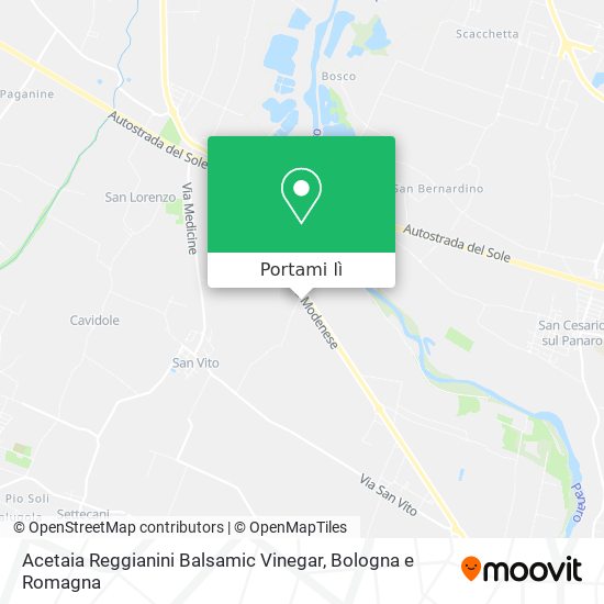 Mappa Acetaia Reggianini Balsamic Vinegar