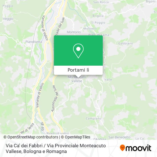 Mappa Via Ca' dei Fabbri / Via Provinciale Monteacuto Vallese