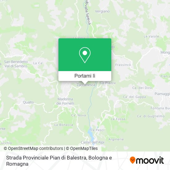 Mappa Strada Provinciale Pian di Balestra