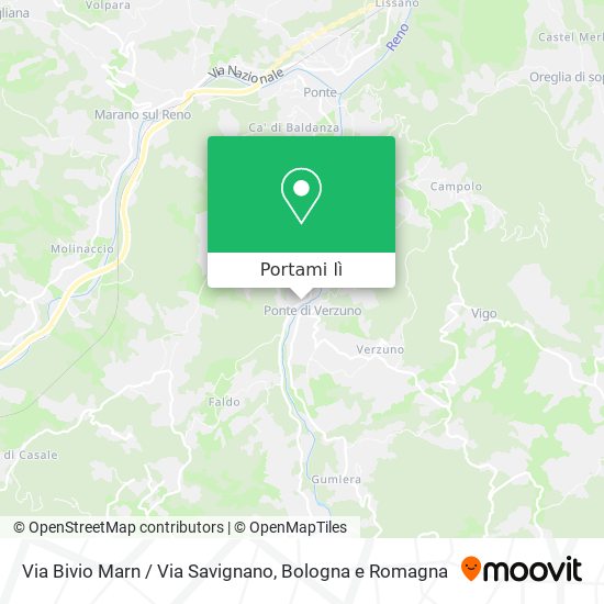 Mappa Via Bivio Marn / Via Savignano