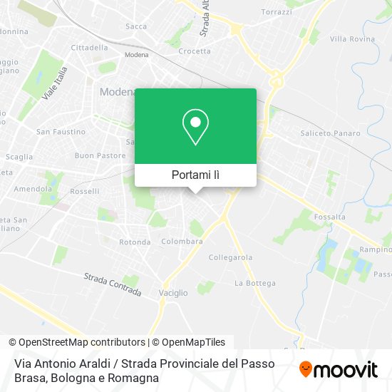 Mappa Via Antonio Araldi / Strada Provinciale del Passo Brasa