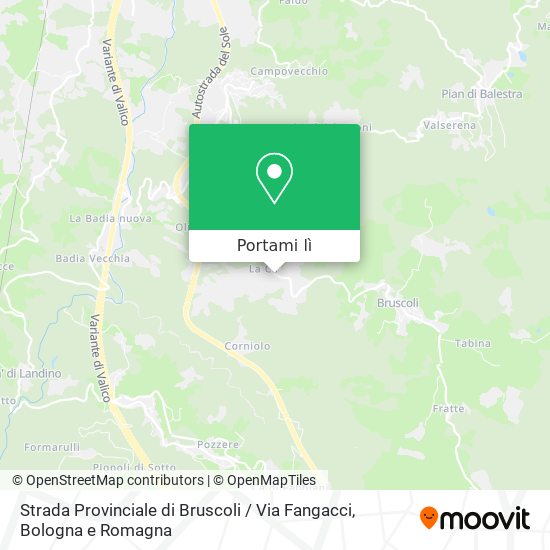 Mappa Strada Provinciale di Bruscoli / Via Fangacci