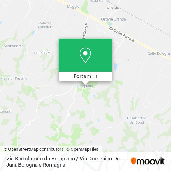 Mappa Via Bartolomeo da Varignana / Via Domenico De Jani