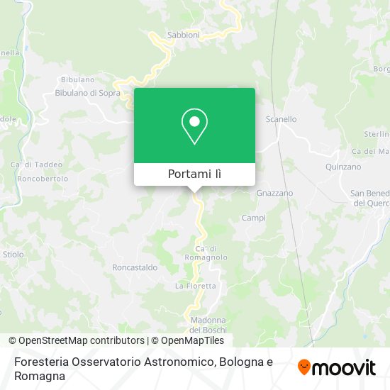 Mappa Foresteria Osservatorio Astronomico