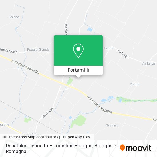 Mappa Decathlon Deposito E Logistica Bologna