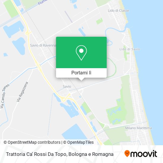 Mappa Trattoria Ca' Rossi Da Topo