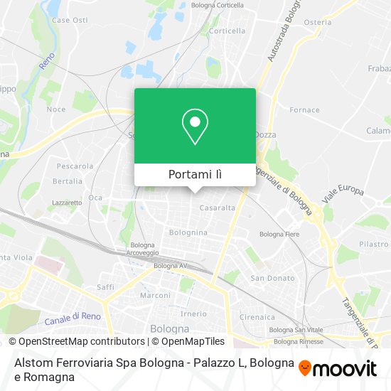 Mappa Alstom Ferroviaria Spa Bologna - Palazzo L
