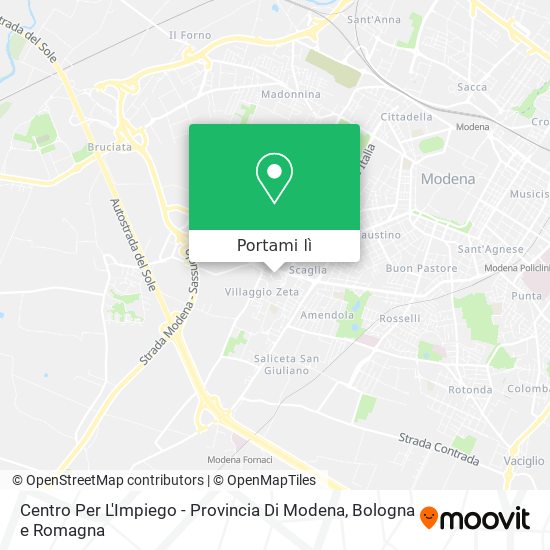 Mappa Centro Per L'Impiego - Provincia Di Modena
