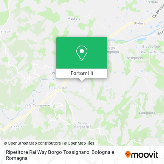 Mappa Ripetitore Rai Way Borgo Tossignano