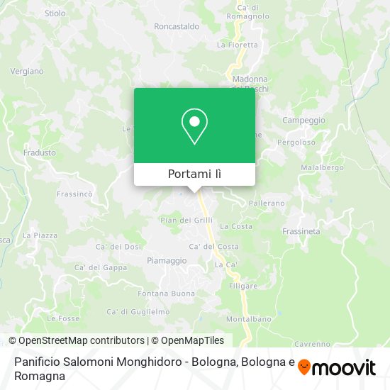 Mappa Panificio Salomoni Monghidoro - Bologna