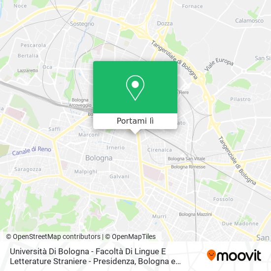 Mappa Università Di Bologna - Facoltà Di Lingue E Letterature Straniere - Presidenza