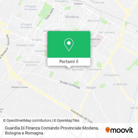 Mappa Guardia Di Finanza Comando Provinciale Modena
