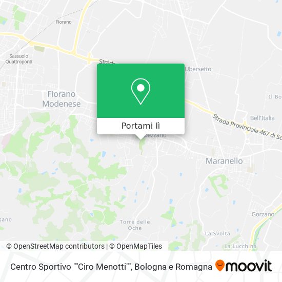 Mappa Centro Sportivo ""Ciro Menotti""
