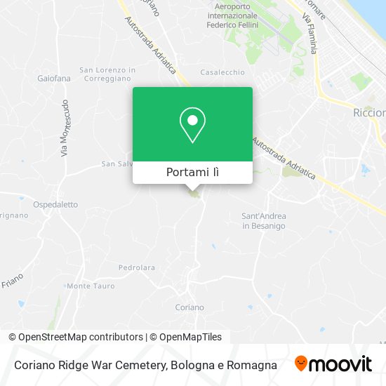 Mappa Coriano Ridge War Cemetery
