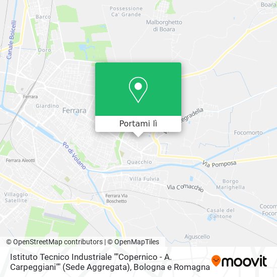 Mappa Istituto Tecnico Industriale ""Copernico - A. Carpeggiani"" (Sede Aggregata)