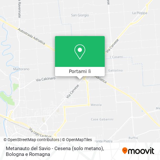 Mappa Metanauto del Savio - Cesena (solo metano)