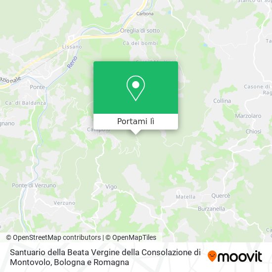 Mappa Santuario della Beata Vergine della Consolazione di Montovolo