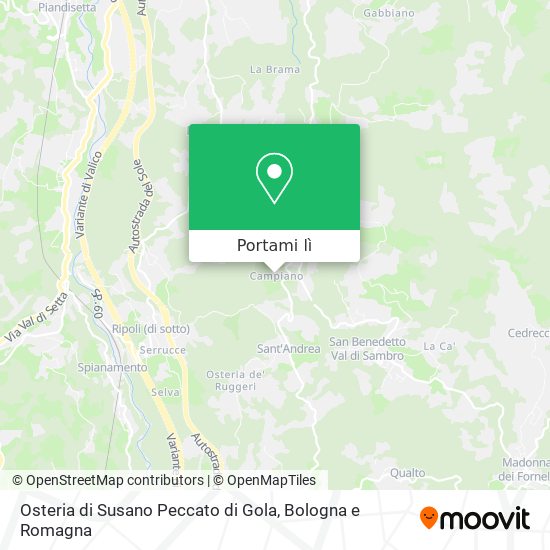 Mappa Osteria di Susano Peccato di Gola