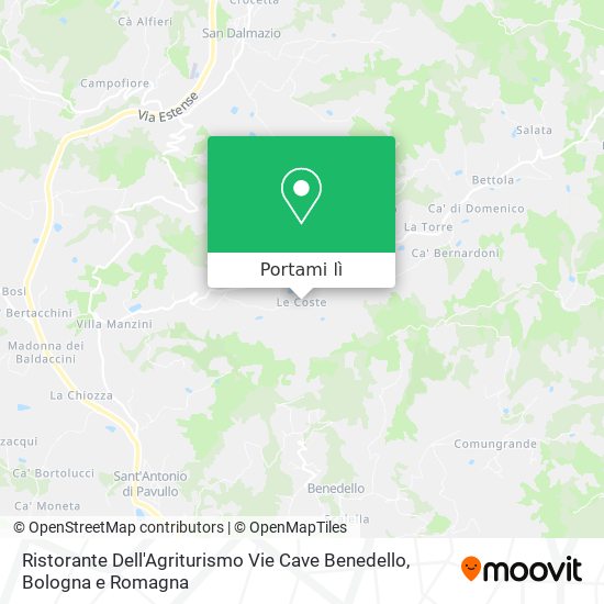 Mappa Ristorante Dell'Agriturismo Vie Cave Benedello