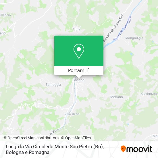 Mappa Lunga la Via Cimaleda Monte San Pietro (Bo)