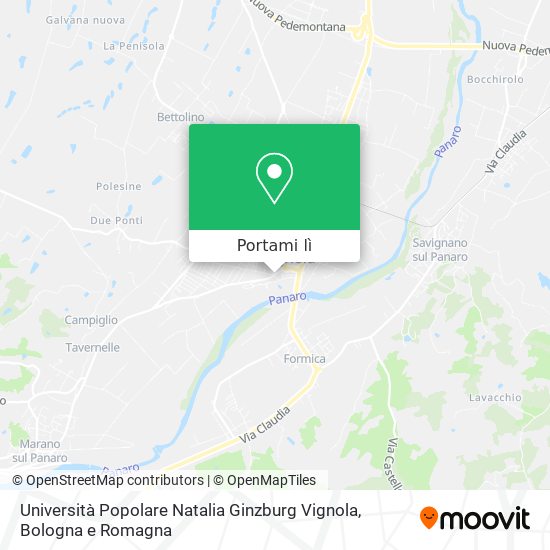 Mappa Università Popolare Natalia Ginzburg Vignola