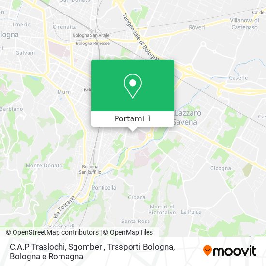 Mappa C.A.P Traslochi, Sgomberi, Trasporti Bologna