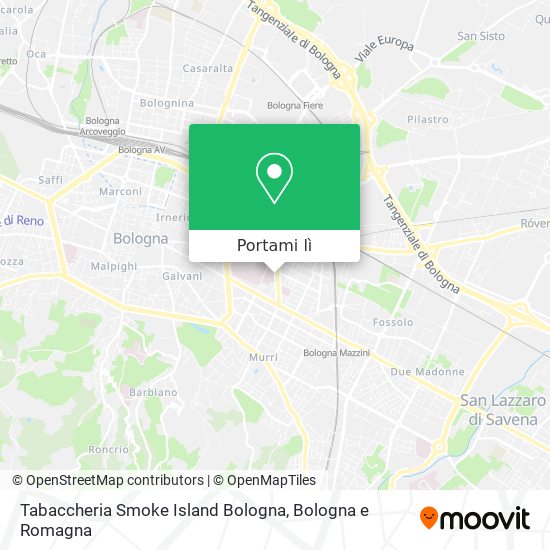 Mappa Tabaccheria Smoke Island Bologna