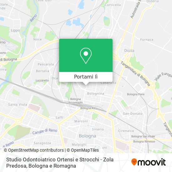 Mappa Studio Odontoiatrico Ortensi e Strocchi - Zola Predosa