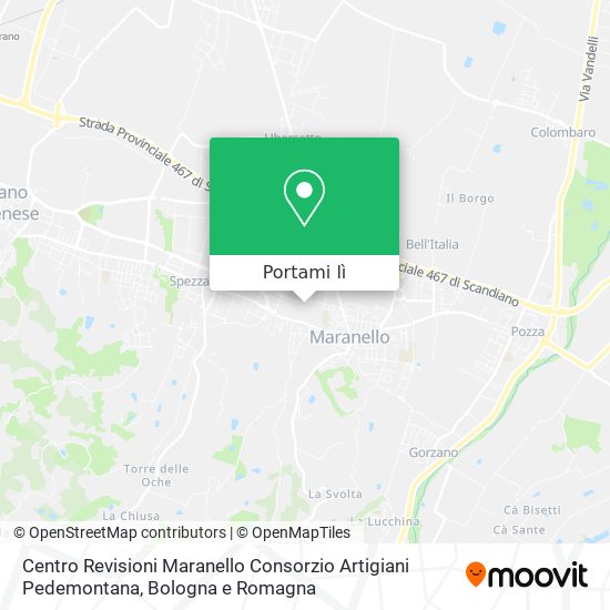 Mappa Centro Revisioni Maranello Consorzio Artigiani Pedemontana
