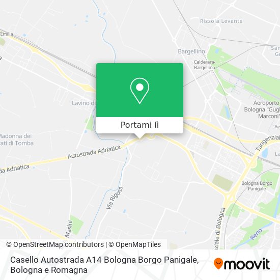 Mappa Casello Autostrada A14 Bologna Borgo Panigale