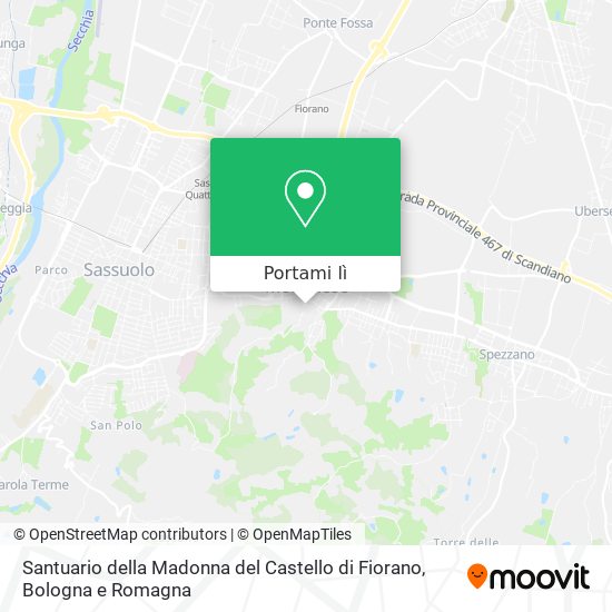 Mappa Santuario della Madonna del Castello di Fiorano