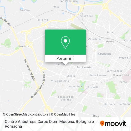 Mappa Centro Antistress Carpe Diem Modena