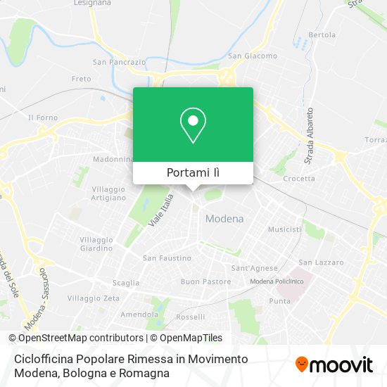 Mappa Ciclofficina Popolare Rimessa in Movimento Modena