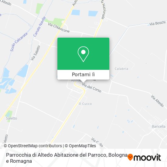 Mappa Parrocchia di Altedo Abitazione del Parroco