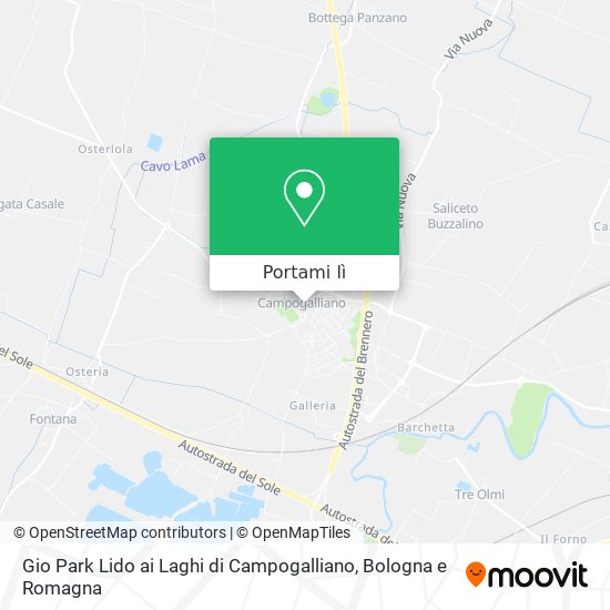 Mappa Gio Park Lido ai Laghi di Campogalliano