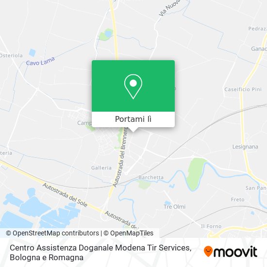 Mappa Centro Assistenza Doganale Modena Tir Services