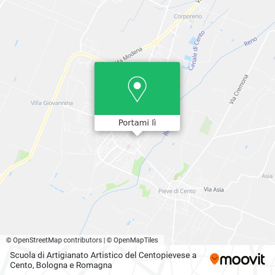 Mappa Scuola di Artigianato Artistico del Centopievese a Cento