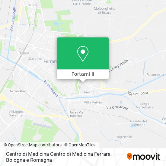 Mappa Centro di Medicina Centro di Medicina Ferrara