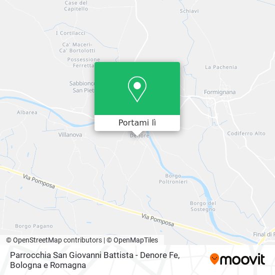 Mappa Parrocchia San Giovanni Battista - Denore Fe