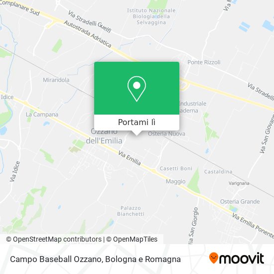 Mappa Campo Baseball Ozzano