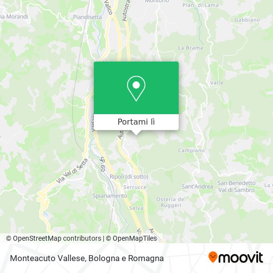 Mappa Monteacuto Vallese