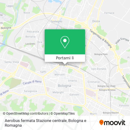 Mappa Aerobus fermata Stazione centrale