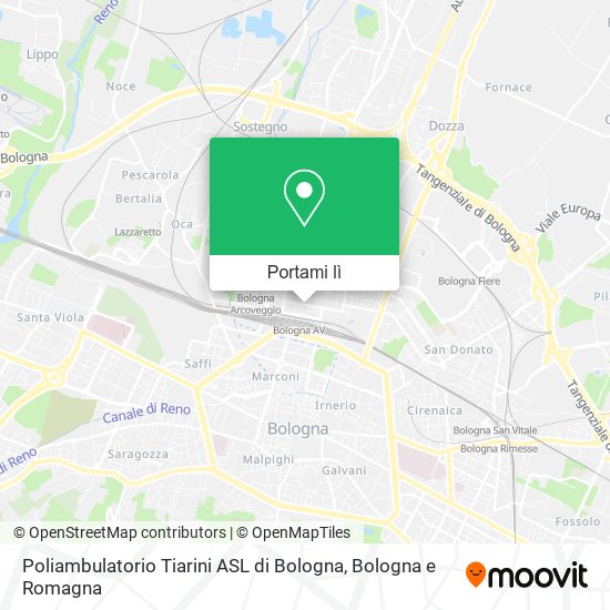 Mappa Poliambulatorio Tiarini ASL di Bologna