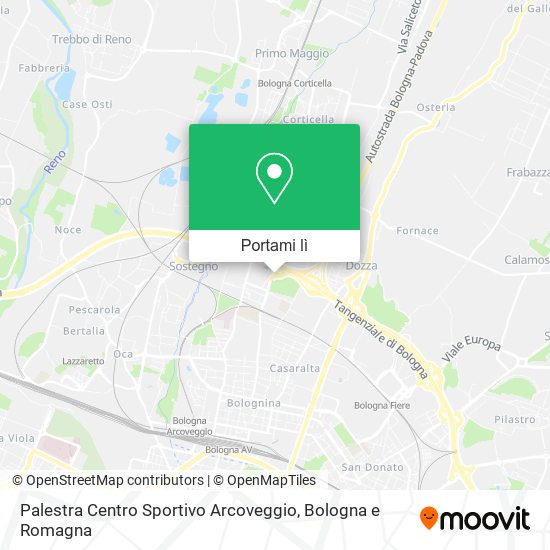 Mappa Palestra Centro Sportivo Arcoveggio