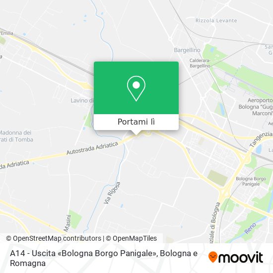 Mappa A14 - Uscita «Bologna Borgo Panigale»