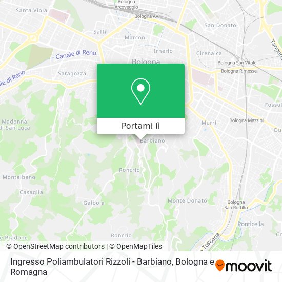Mappa Ingresso Poliambulatori Rizzoli - Barbiano