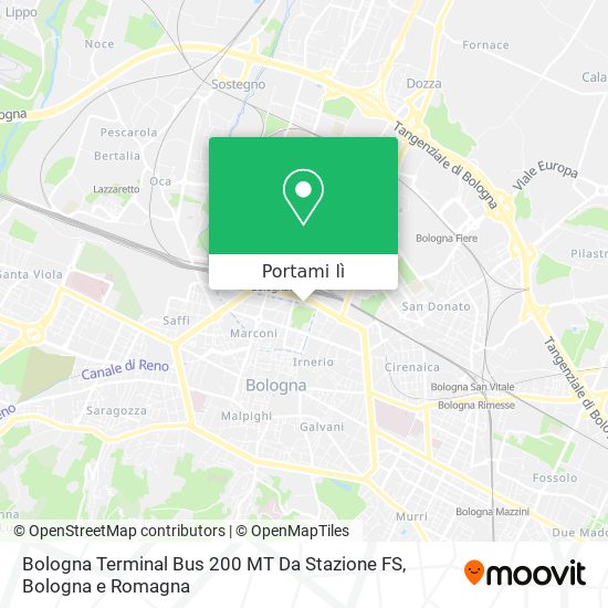 Mappa Bologna Terminal Bus 200 MT Da Stazione FS