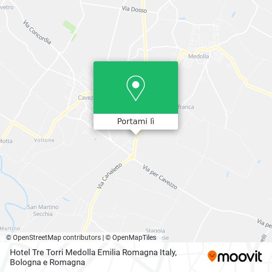 Mappa Hotel Tre Torri Medolla Emilia Romagna Italy