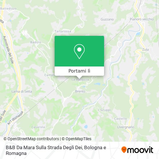 Mappa B&B Da Mara Sulla Strada Degli Dei