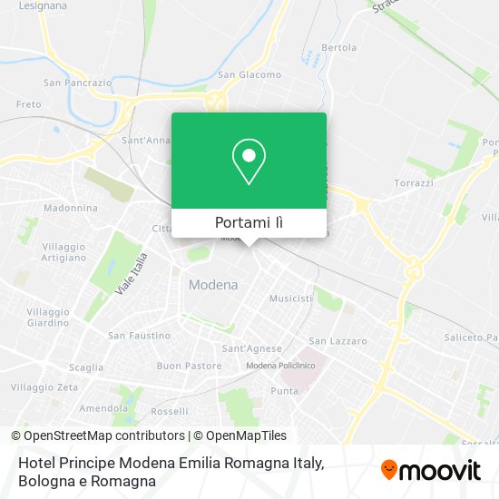 Mappa Hotel Principe Modena Emilia Romagna Italy